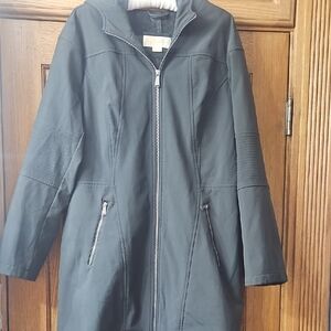 Michael Kors XL Gray Hooded Trench Coat With Hood